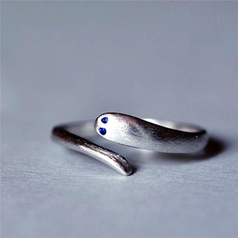 Sterling Silver Ring Brushed Snake/ Dolphin /Cat /Elephant Style Couple Ring Open Adjustable Ring