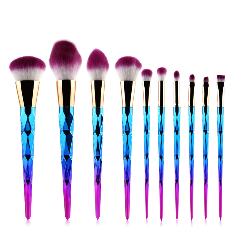 10pcs Makeup Brush Set Professional Foundation Powder Cream Blush Brush Kits