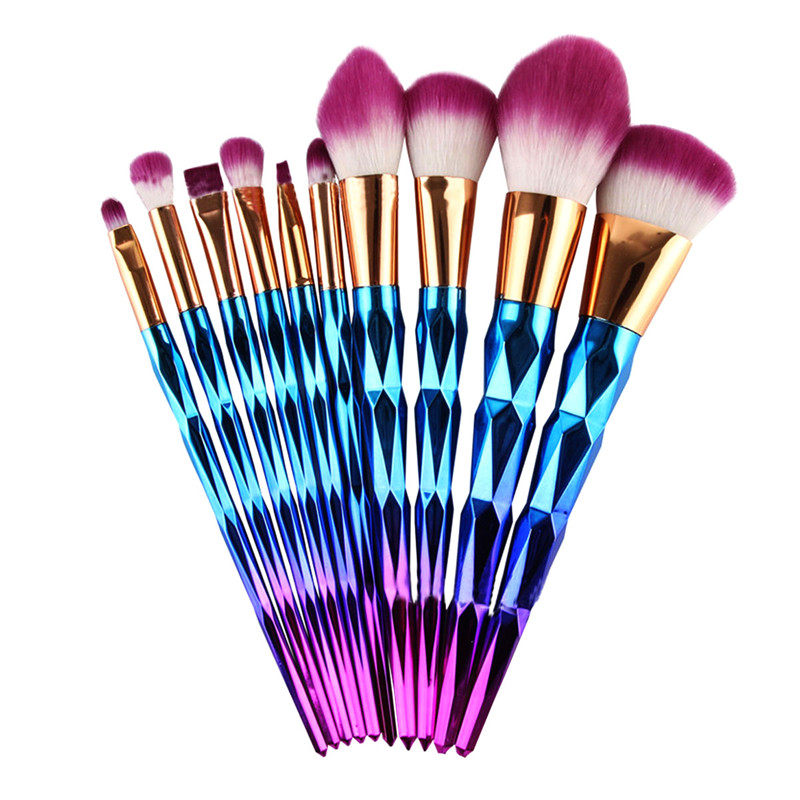 10pcs Makeup Brush Set Professional Foundation Powder Cream Blush Brush Kits