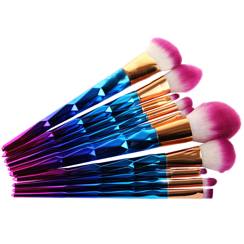 10pcs Makeup Brush Set Professional Foundation Powder Cream Blush Brush Kits