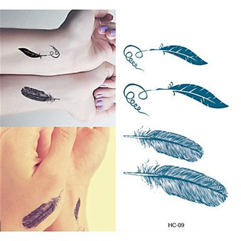 1PCS Feather Tattoo Stickers Women / Men Flash Tattoo Temporary Tattoos