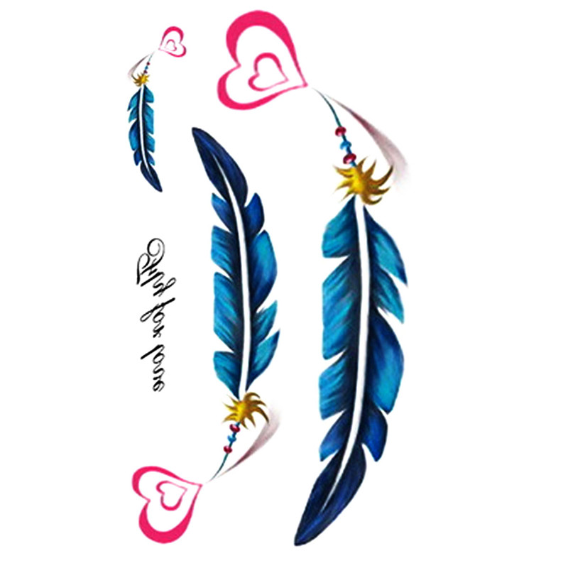1PCS Feather Tattoo Stickers Women / Men Flash Tattoo Temporary Tattoos