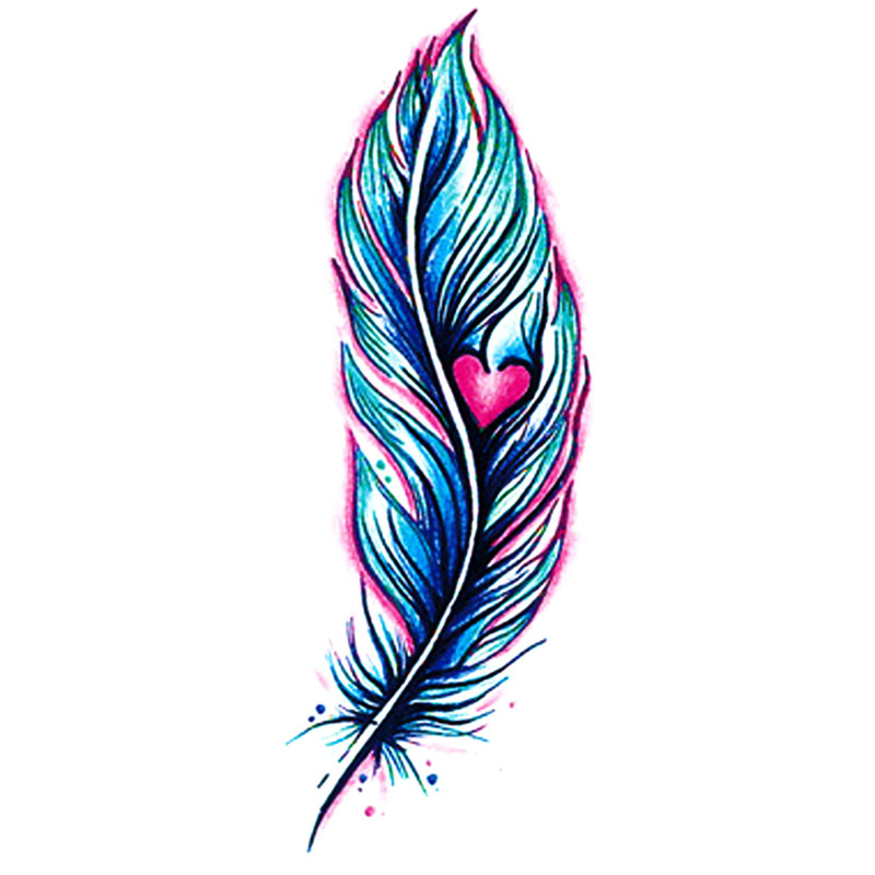 1PCS Feather Tattoo Stickers Women / Men Flash Tattoo Temporary Tattoos