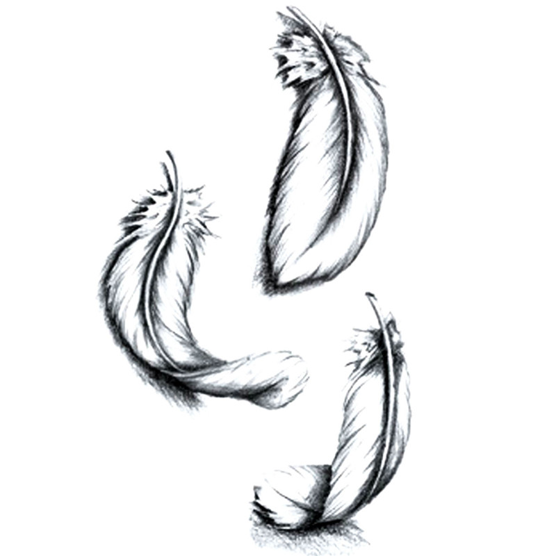 1PCS Feather Tattoo Stickers Women / Men Flash Tattoo Temporary Tattoos