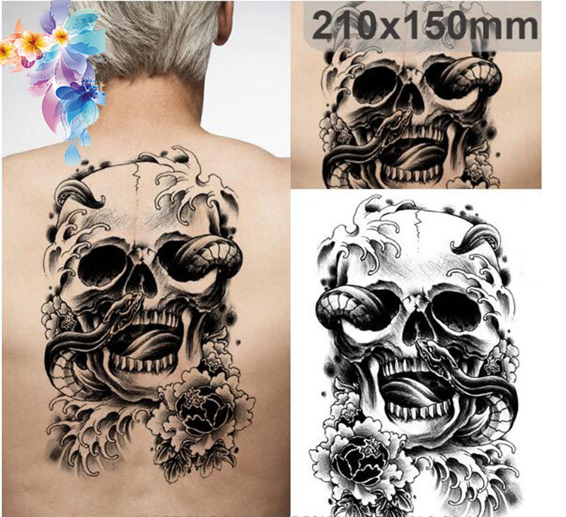 Halloween Tattoo Decals Skull Body Art Waterproof Paper Tattoo Stickers