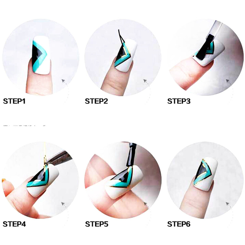 Glitter Nail Tape Line Sticker Decorations DIY Self-Adhesive Decal Tools