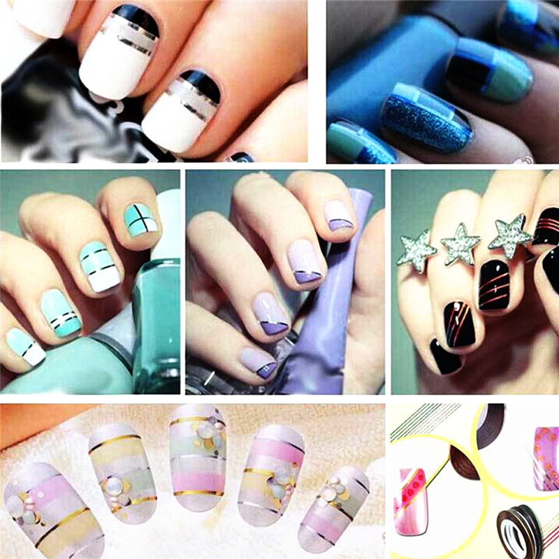 Glitter Nail Tape Line Sticker Decorations DIY Self-Adhesive Decal Tools