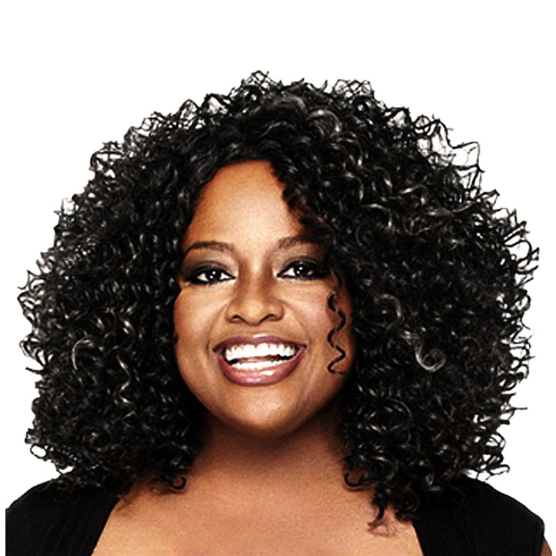 Natural Women&apos;s Black Small Roll Short Full Afro African American Wigs