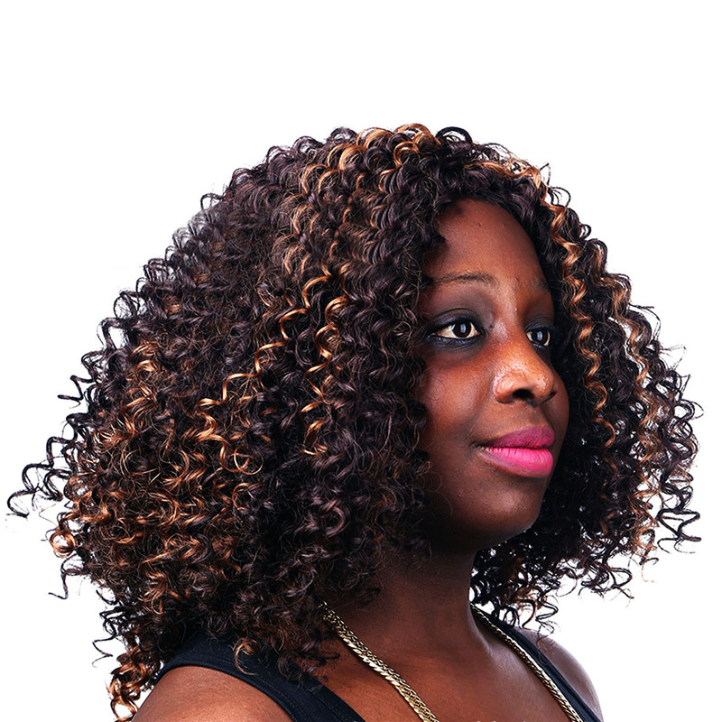 Natural Women&apos;s Black Small Roll Short Full Afro African American Wigs