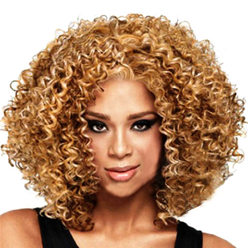 Natural Women&apos;s Black Small Roll Short Full Afro African American Wigs