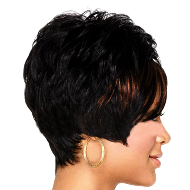 Short Wigs Female Cut Wig Heat Resistant Synthetic Wigs for Black Women