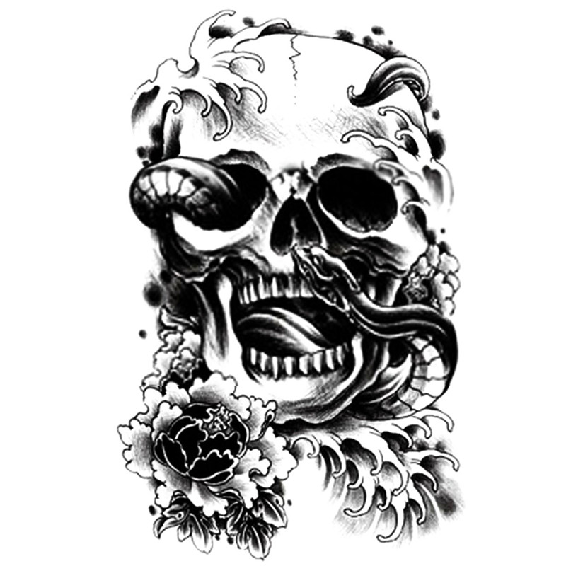 Halloween Tattoo Decals Skull Body Art Waterproof Paper Tattoo Stickers