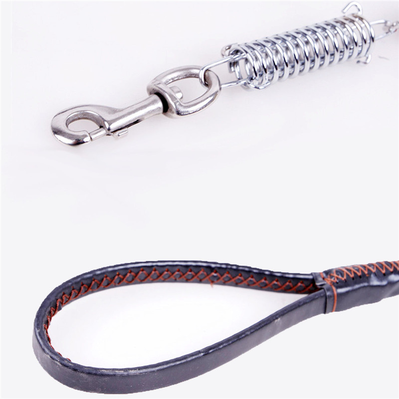 New Leather Large Dog Leashes Pet Traction Rope Collar belt Kit