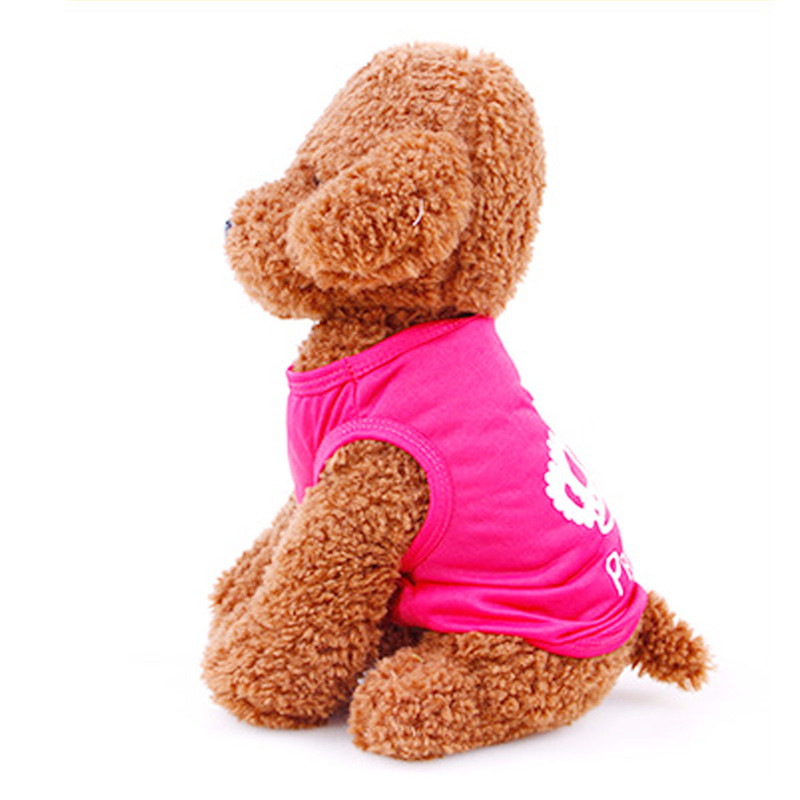 Hot Pet clothing dog vest rose red crown Teddy breathable polyester pet clothes