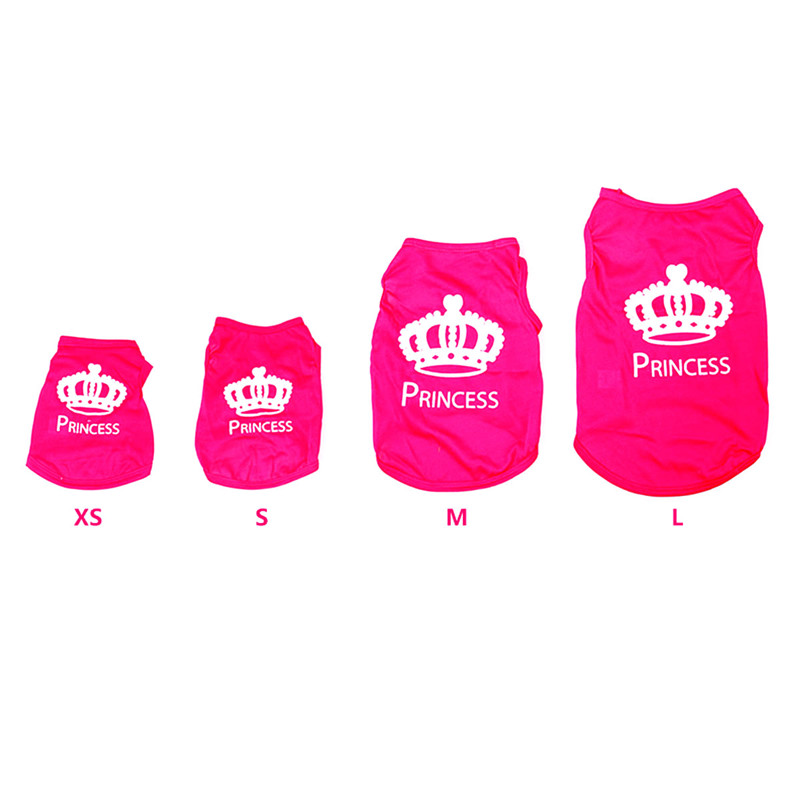 Hot Pet clothing dog vest rose red crown Teddy breathable polyester pet clothes
