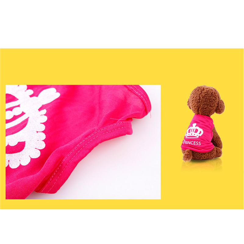 Hot Pet clothing dog vest rose red crown Teddy breathable polyester pet clothes