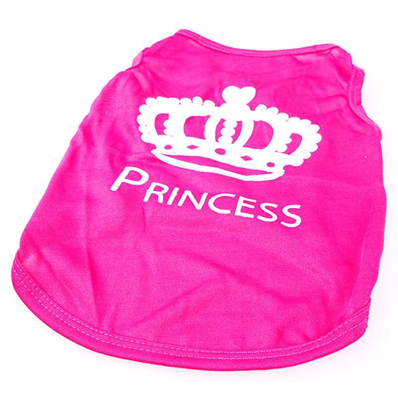 Hot Pet clothing dog vest rose red crown Teddy breathable polyester pet clothes