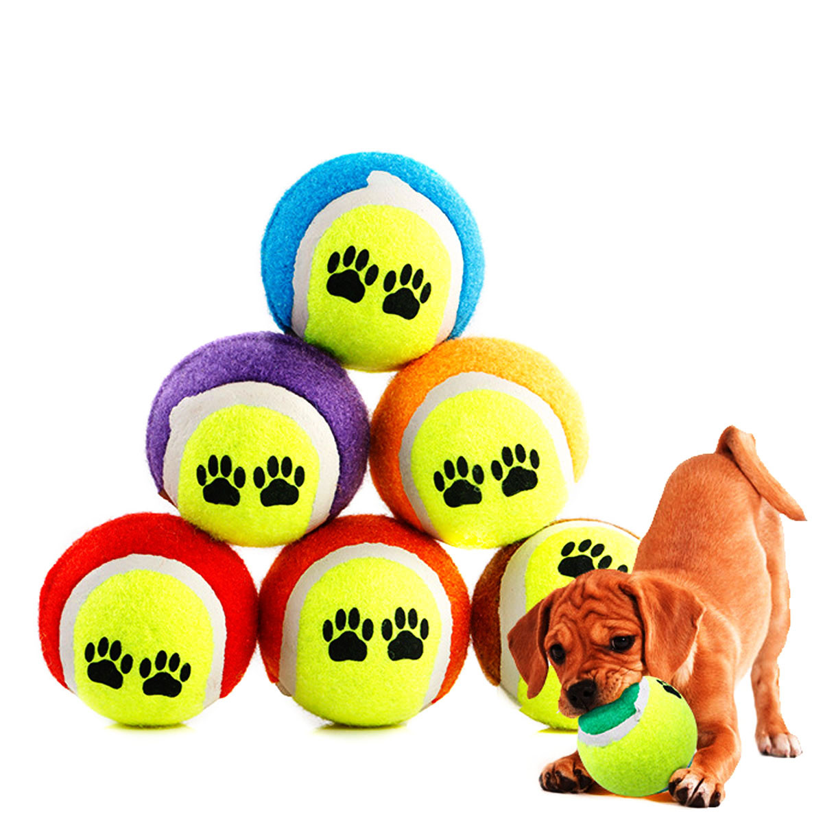 Pet Toy Throwing Tennis Ball Pet Dog Cat Bite Resistant Chew Toy Training Ball