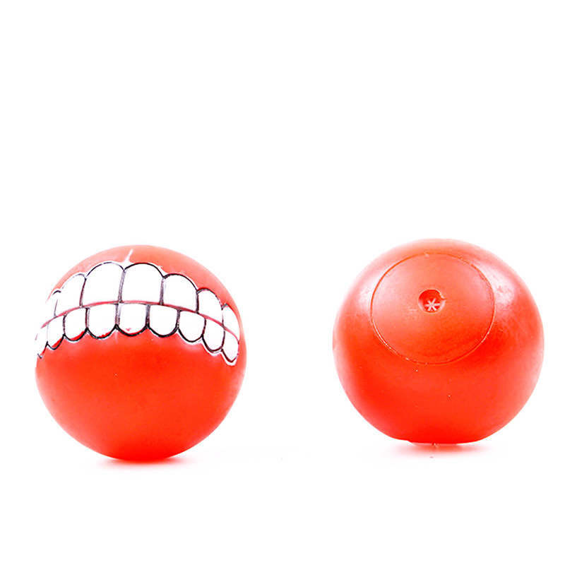 Pet Puppy Kitten Natural Rubber Pet Toy Teeth Pattern Utterance Ball