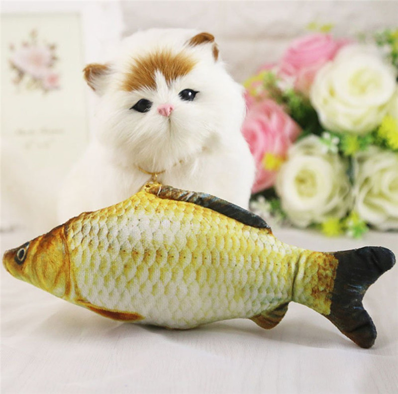 Catnip Toys Simulation Plush Fish Carp Shape Doll Interactive Pets Pillow Chew Bite Supplies