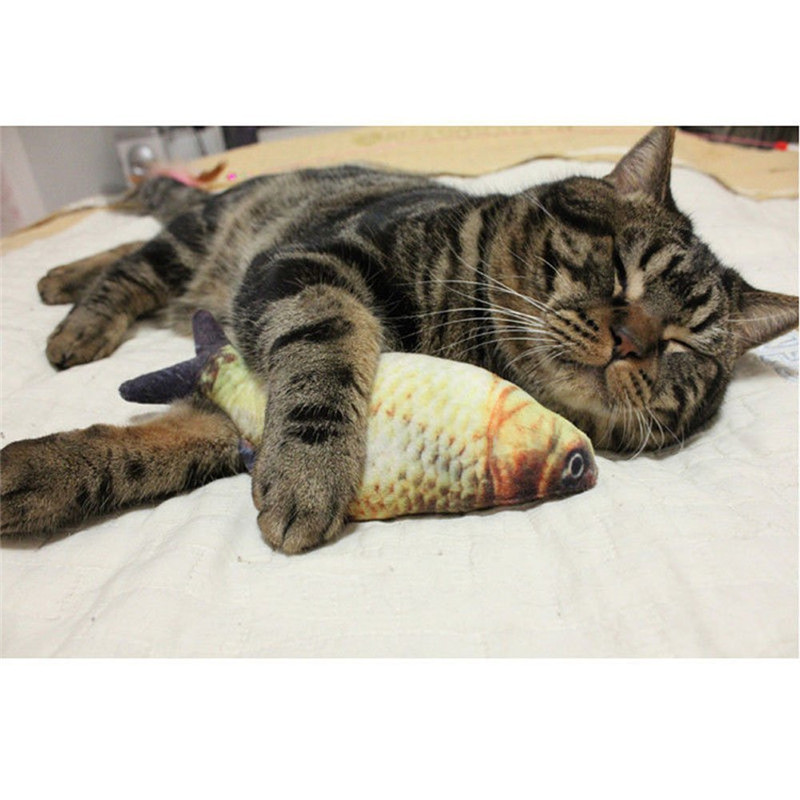 Catnip Toys Simulation Plush Fish Carp Shape Doll Interactive Pets Pillow Chew Bite Supplies