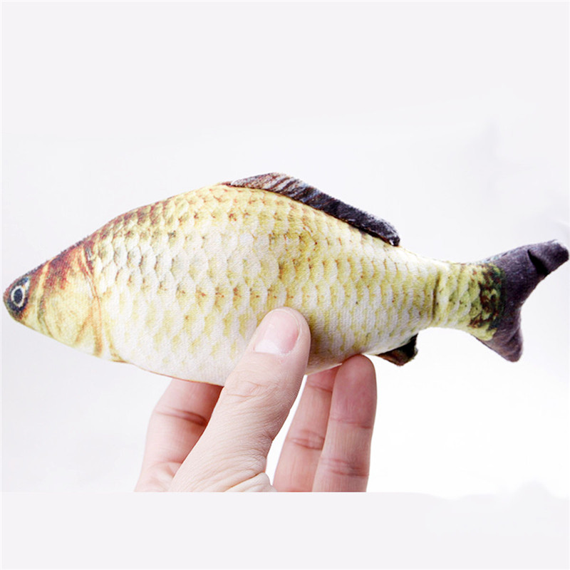 Catnip Toys Simulation Plush Fish Carp Shape Doll Interactive Pets Pillow Chew Bite Supplies