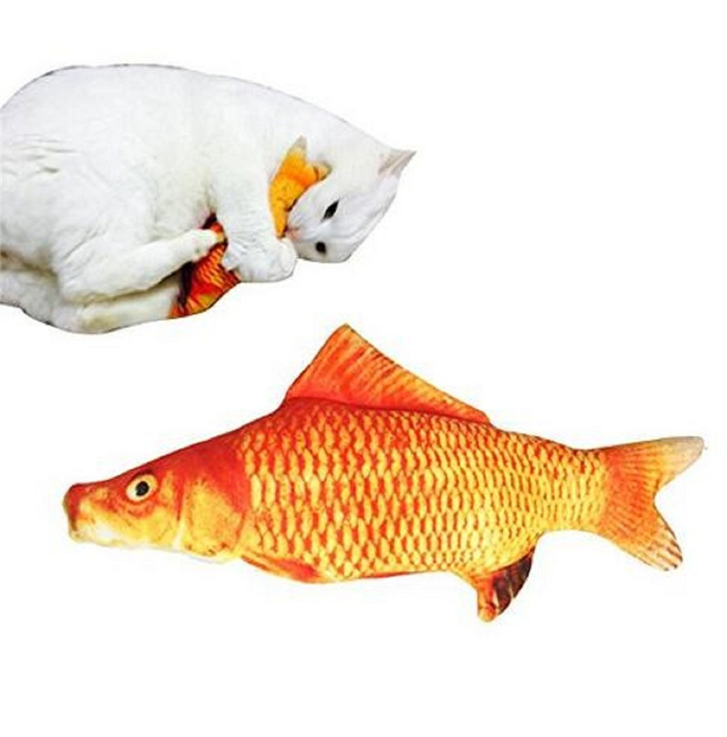 Catnip Toys Simulation Plush Fish Carp Shape Doll Interactive Pets Pillow Chew Bite Supplies