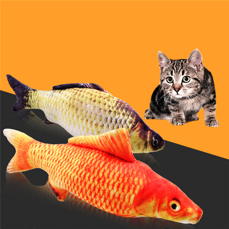 Catnip Toys Simulation Plush Fish Carp Shape Doll Interactive Pets Pillow Chew Bite Supplies