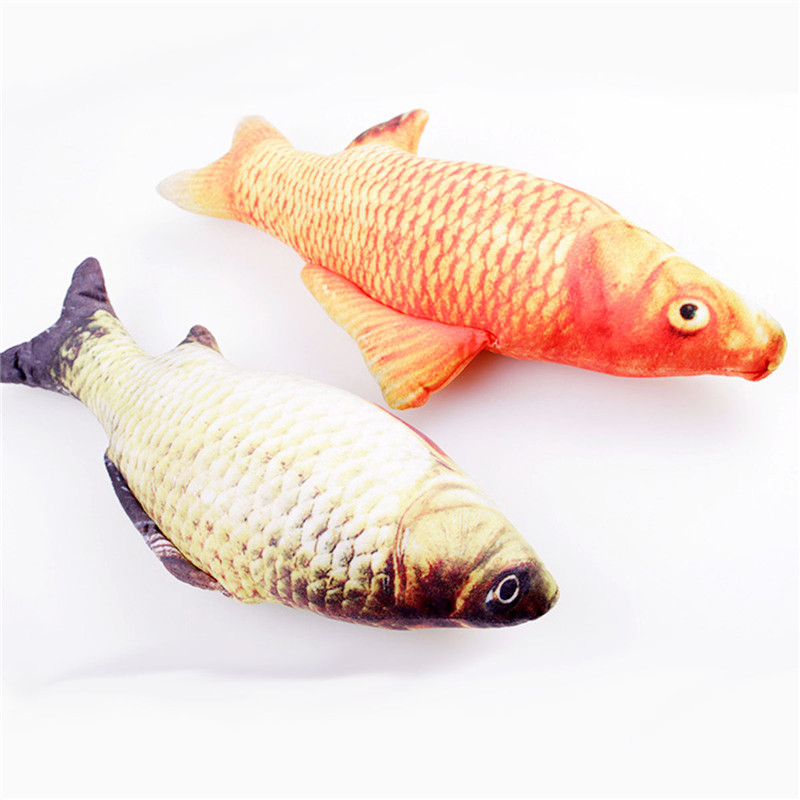 Catnip Toys Simulation Plush Fish Carp Shape Doll Interactive Pets Pillow Chew Bite Supplies