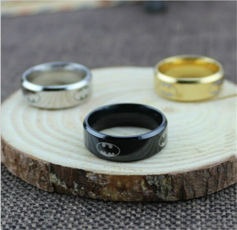 European Fashion Titanium Steel Batman Rings for Women and Men