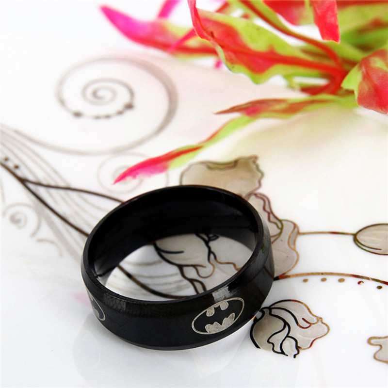 European Fashion Titanium Steel Batman Rings for Women and Men