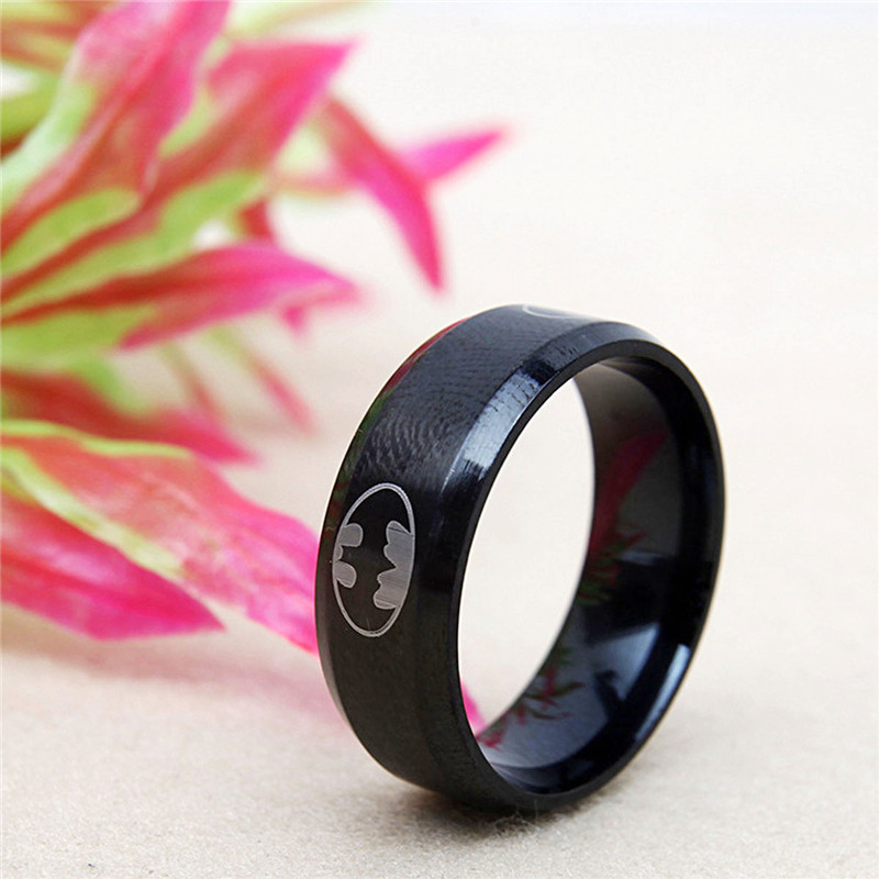 European Fashion Titanium Steel Batman Rings for Women and Men