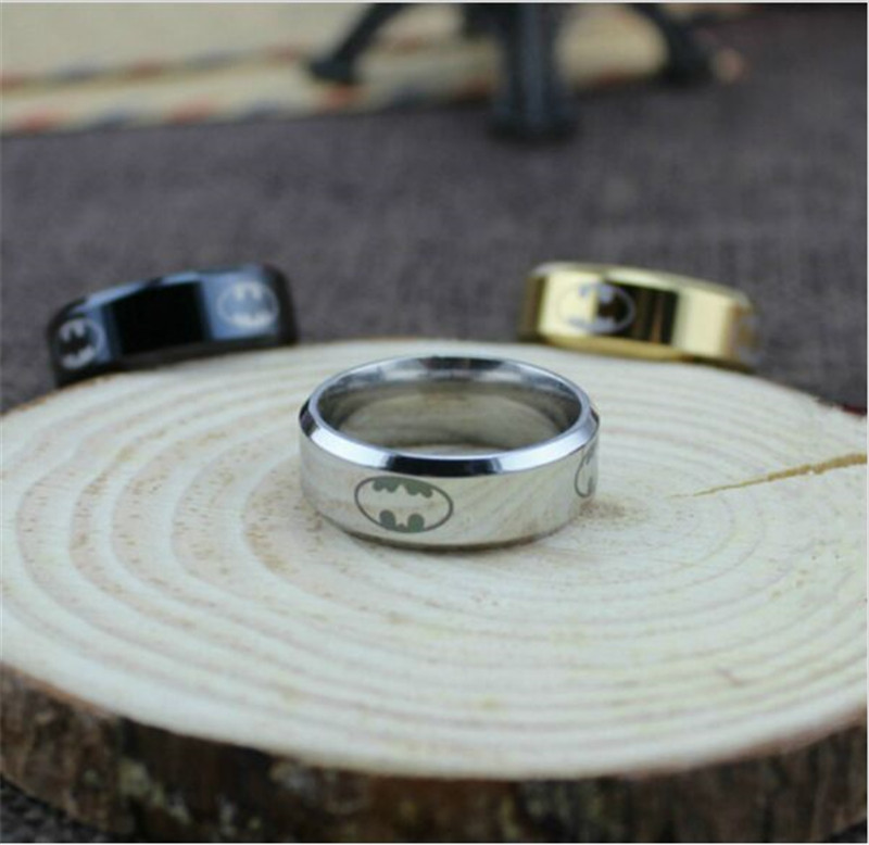 European Fashion Titanium Steel Batman Rings for Women and Men