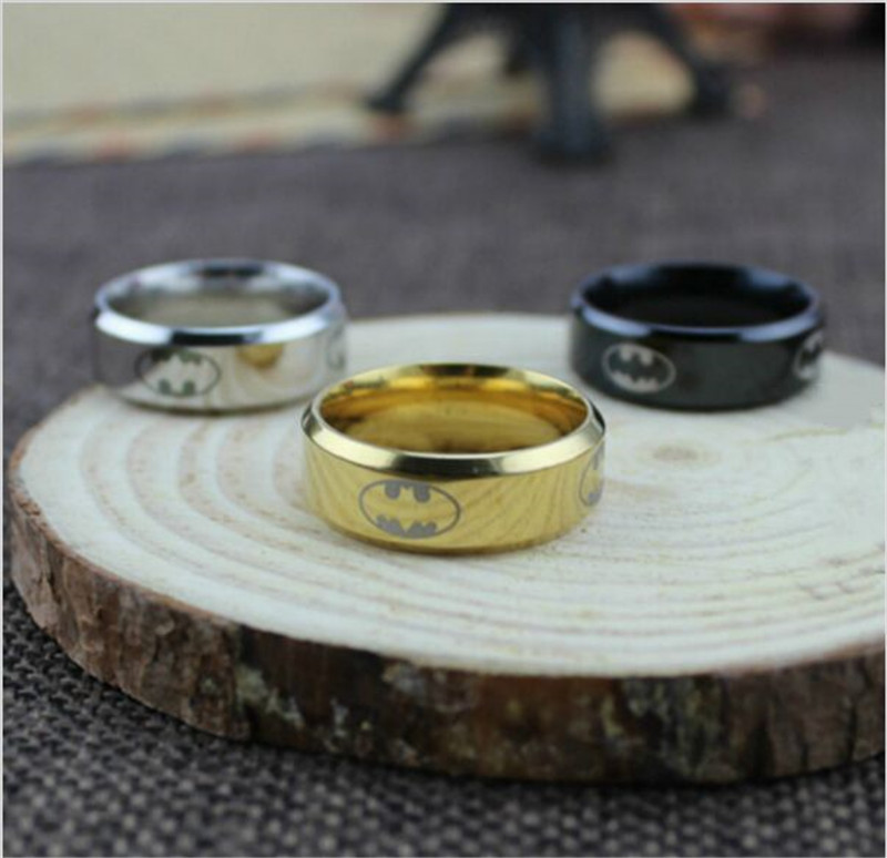 European Fashion Titanium Steel Batman Rings for Women and Men