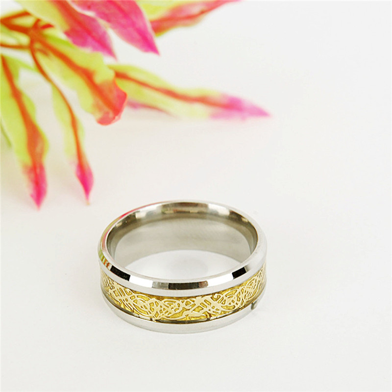 Vintage Four Colors stainless steel Dragon Ring Mens Jewelry for Wedding Band male ring for lovers
