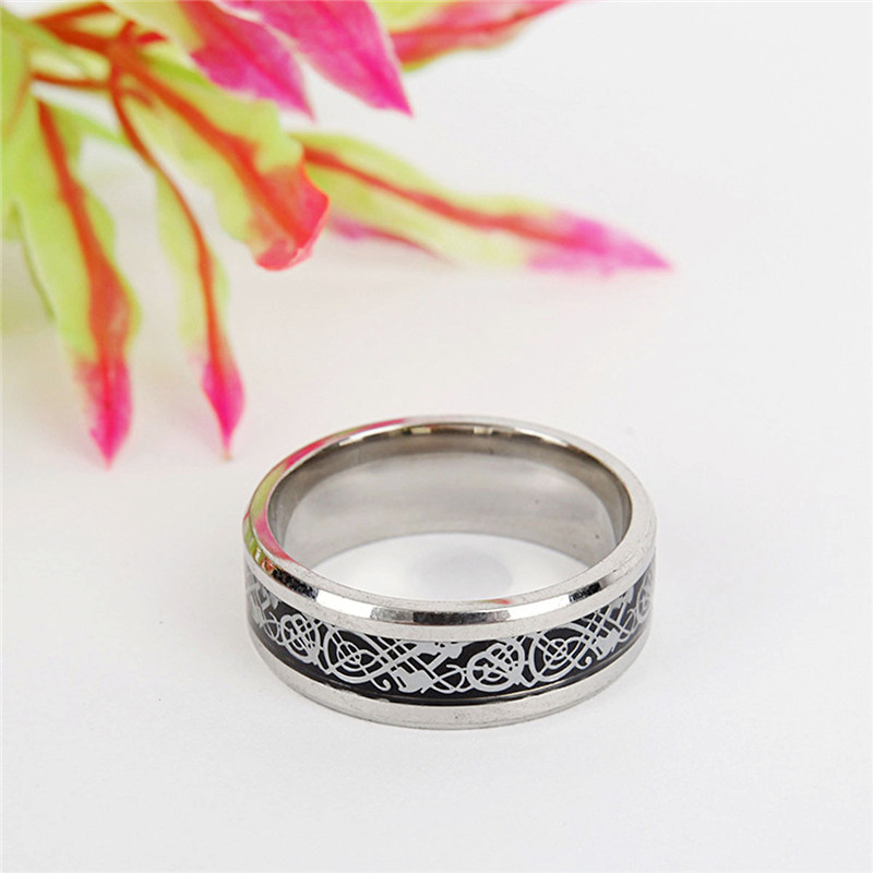 Vintage Four Colors stainless steel Dragon Ring Mens Jewelry for Wedding Band male ring for lovers