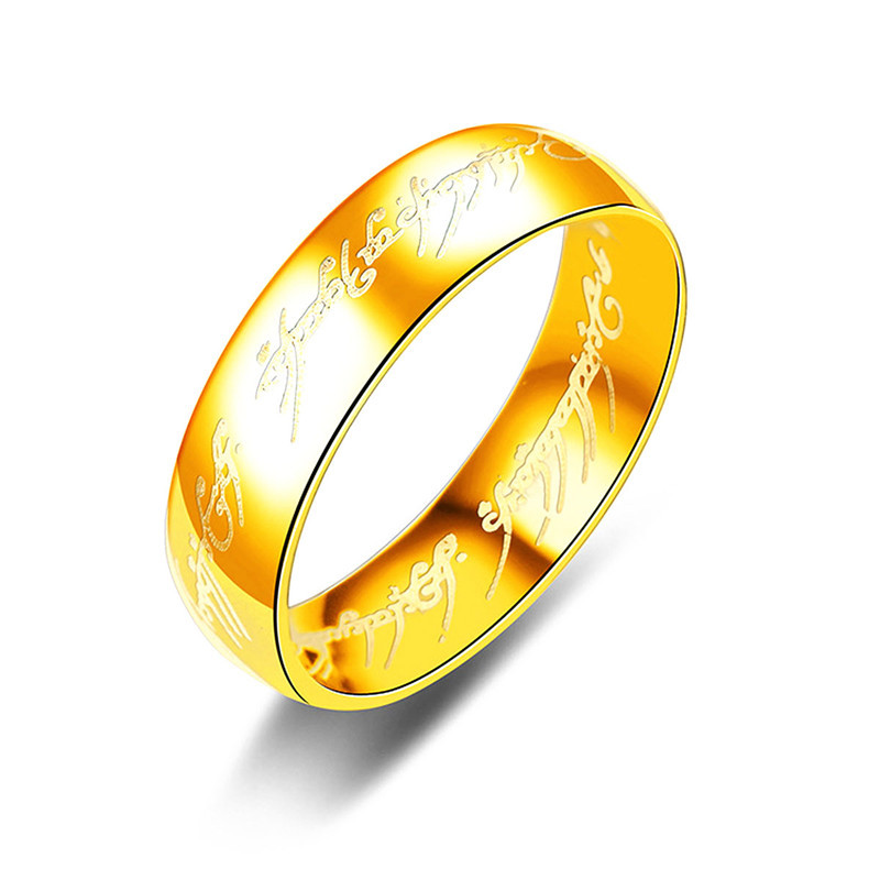 New Hobbit Letter Rings Stainless Steel the Lord Rings Titanium Wedding Rings for Man