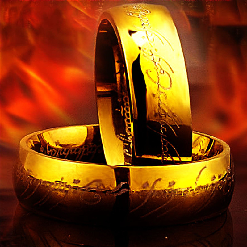 New Hobbit Letter Rings Stainless Steel the Lord Rings Titanium Wedding Rings for Man