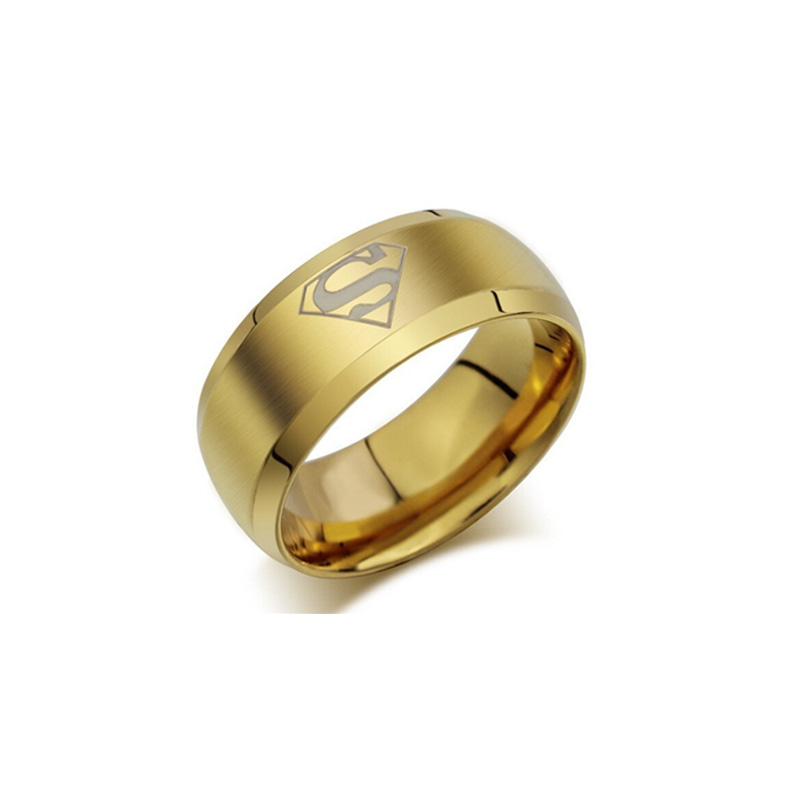 8mm Fashion Stainless Steel Superman Rings Wedding Rings for Men &amp; Women Jewelry 3 Colors