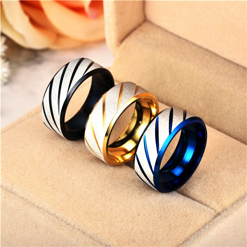Titanium Band Brushed Wedding Stainless Steel Solid Twill Rings for Men Women