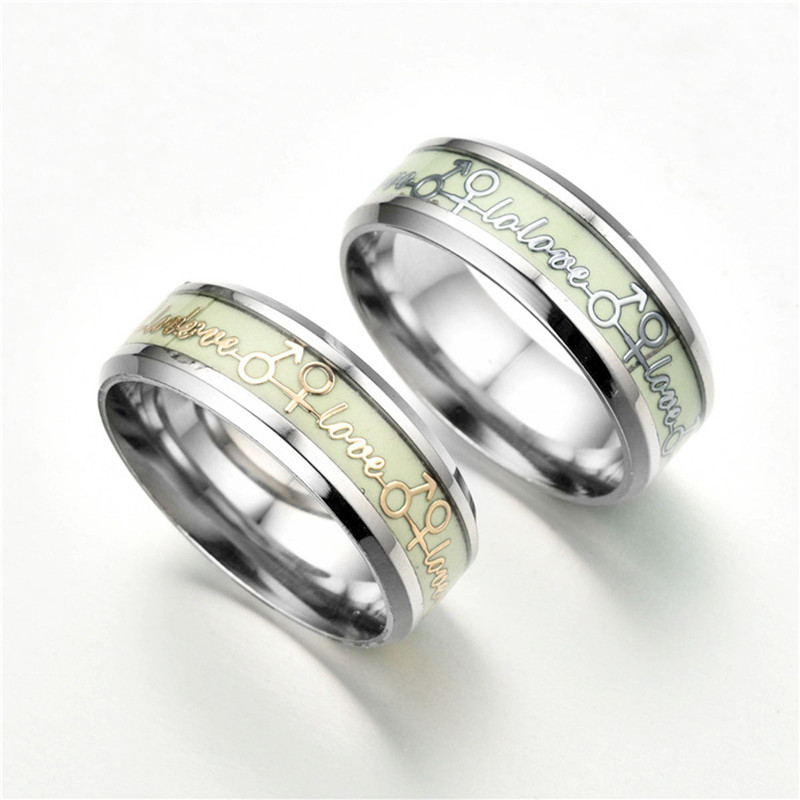 Fashion Couple Ring Nighttime Luminous Eternal Love Ring