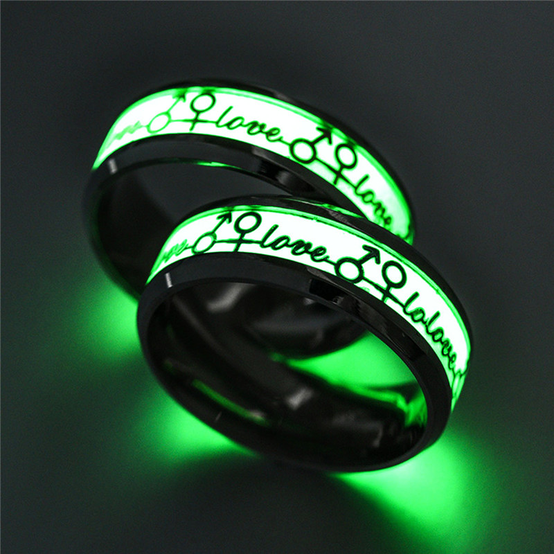 Fashion Couple Ring Nighttime Luminous Eternal Love Ring