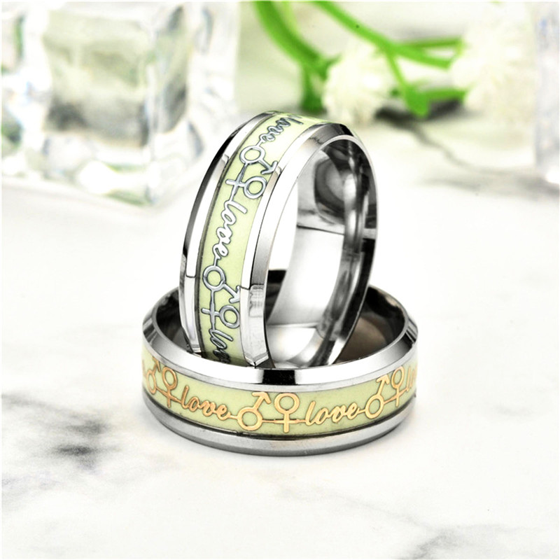Fashion Couple Ring Nighttime Luminous Eternal Love Ring