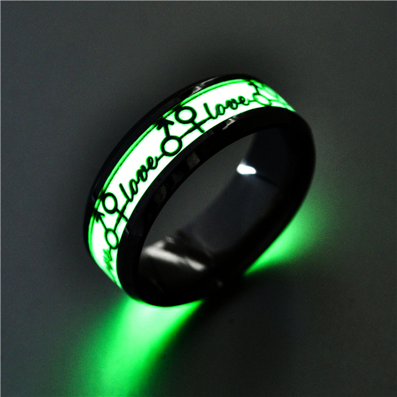 Fashion Couple Ring Nighttime Luminous Eternal Love Ring