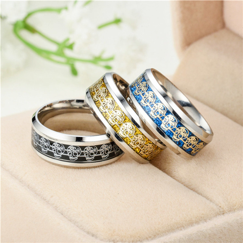 Creative Stainless Steel Skull Rings for Men Women Couple Rings Jewelry