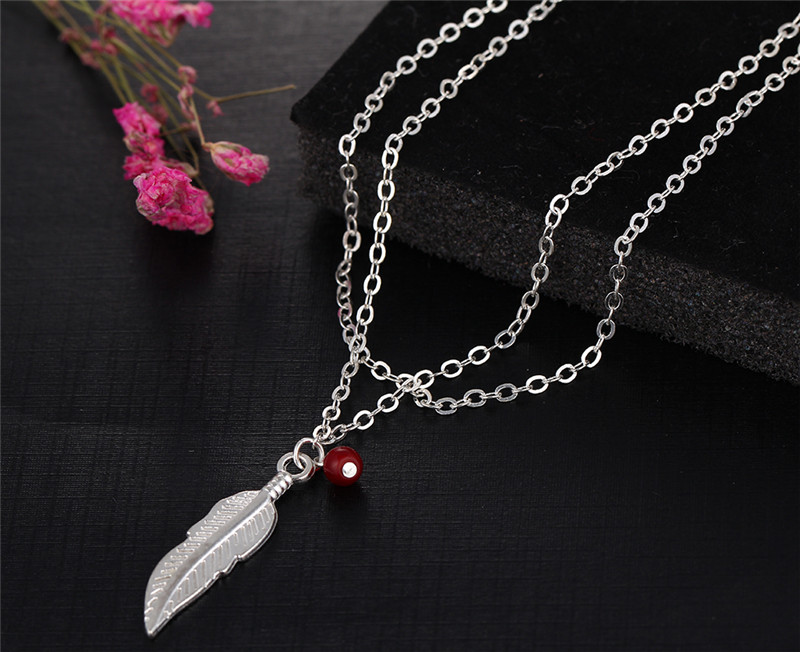 Double Layer Fashion Women Feathers Leaves Anklets Beads Bracelet Tassel Sandals Beach Foot Jewelry
