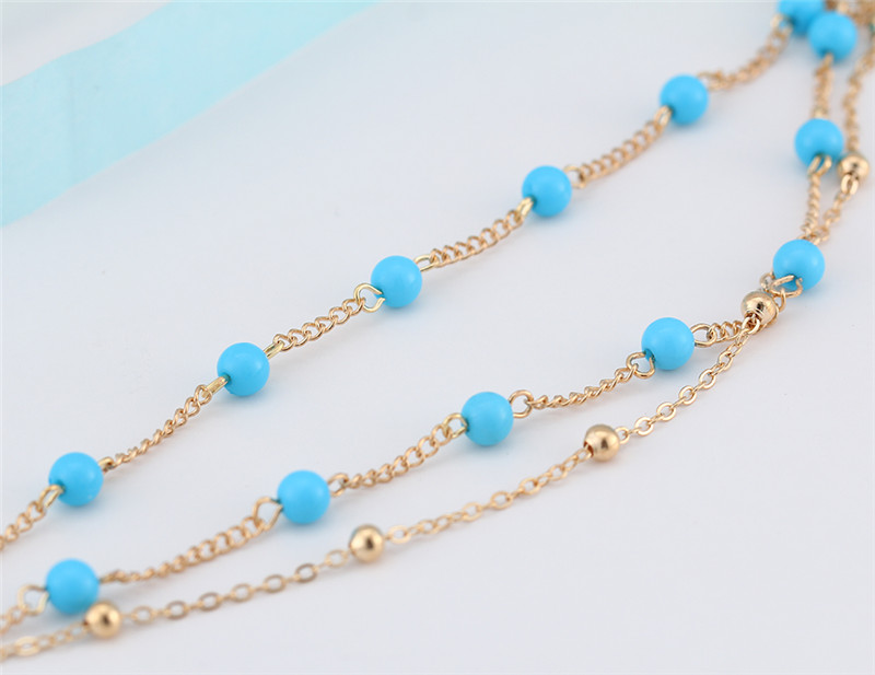 2017 Retro Foot Jewelry Bohemian Beach Holiday Anklet Blue Beads Ankle Bracelets for Women