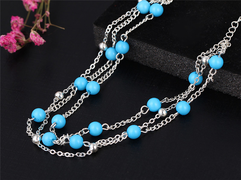 2017 Retro Foot Jewelry Bohemian Beach Holiday Anklet Blue Beads Ankle Bracelets for Women