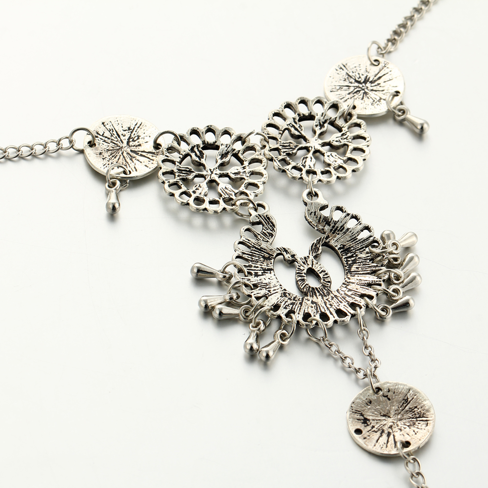 Bohemian Silver Color Hollow Flower Chain Anklets Beach Barefoot Sandals Foot Jewelry
