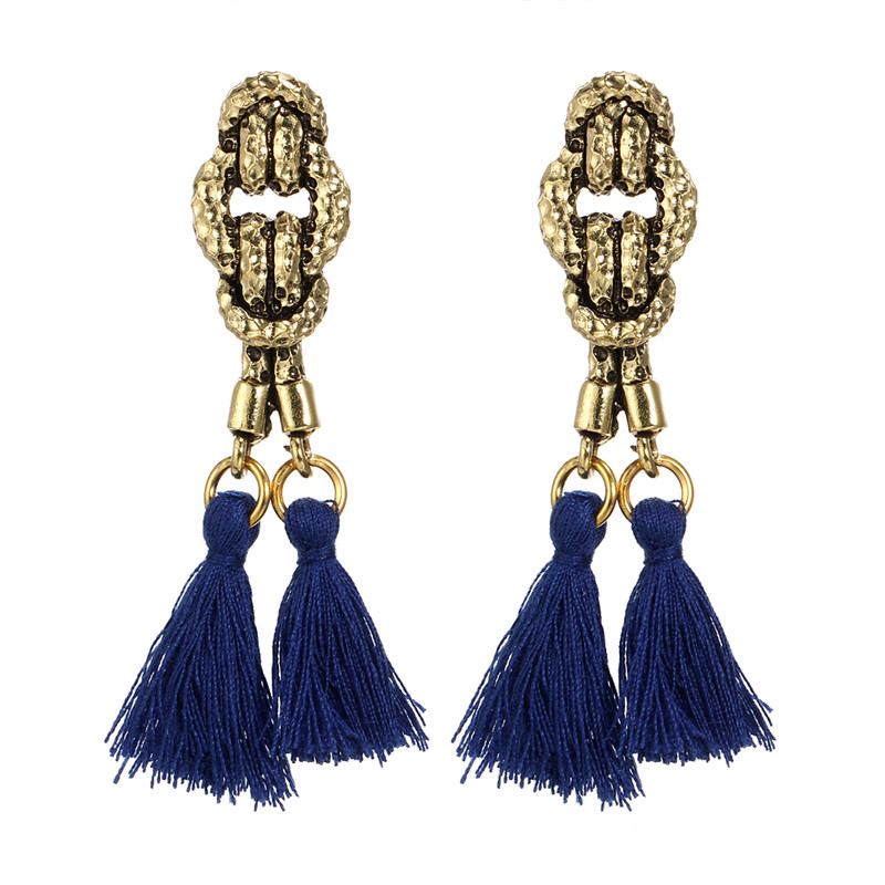 Boho Rope Ethnic Bohemian Tassel Earrings Gold Stud Earrings Jewelry for Women Girls
